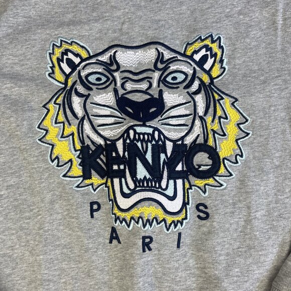 Kenzo Paris Gray Fleece Crew Neck Long Sleeves Pullover Sweatshirt (Read for sz) - Picture 6 of 14